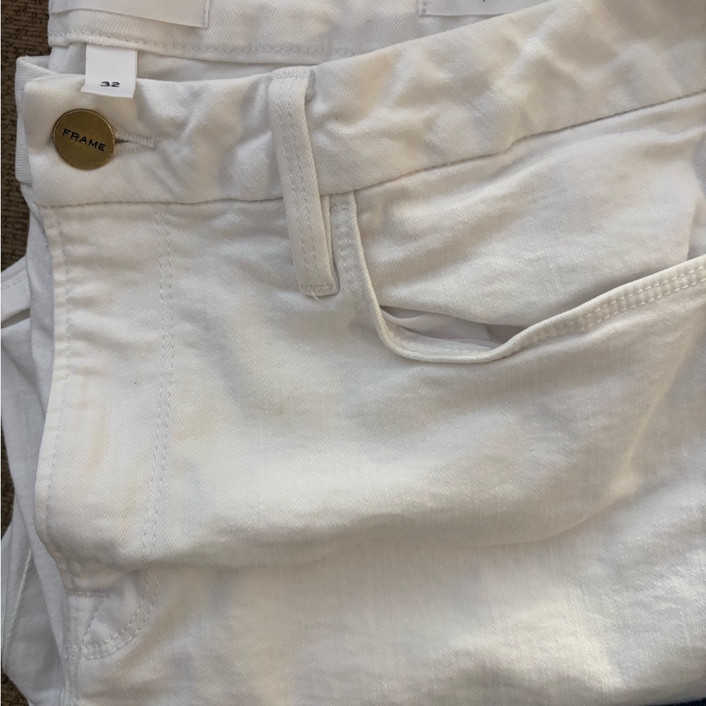Frame Denim Classic Blanc Jeans Le Crop Mini Boot